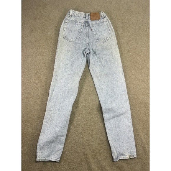 Vintage Levi's 501 High Waisted Button Fly‎ Striped Denim Jeans Size 7 USA Made - Picture 7 of 8